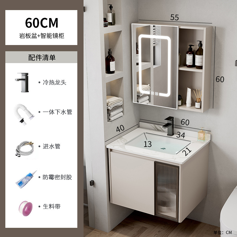 Espacio de aluminio cuarto de baño combinación Hotel Roca Placa de lavado integrado mesa de lavado baño lavabo cuenca transfronteriza