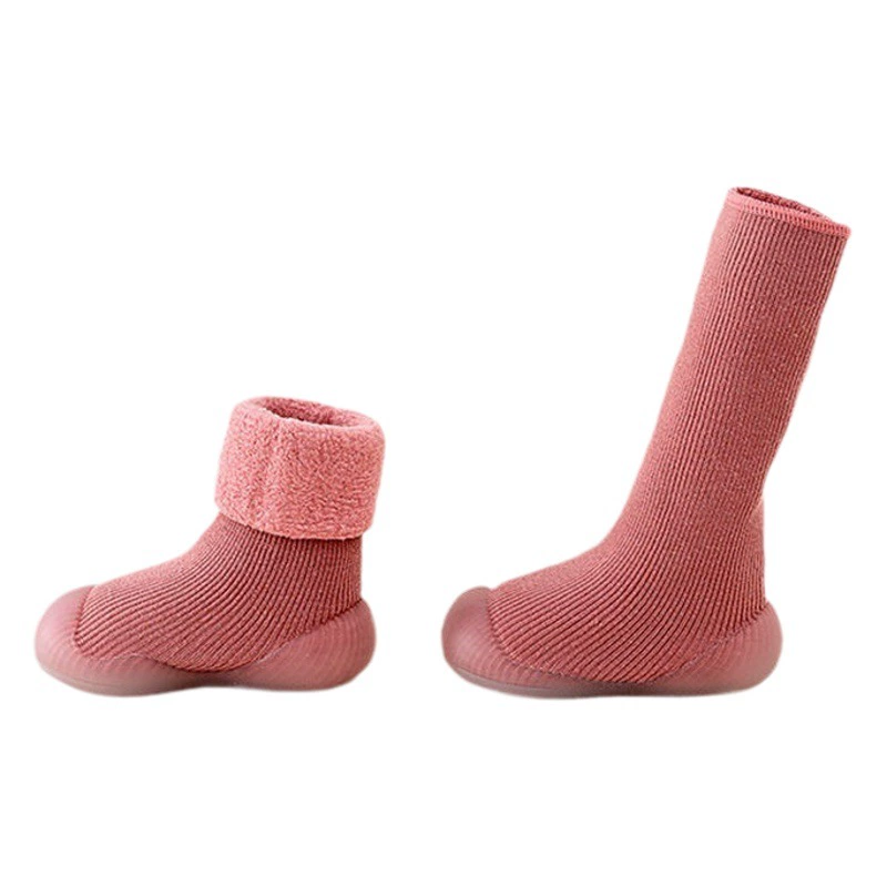 Детская обувь для малышей, осенне-зимняя бархатная Нескользящая детская обувь с утолщенной мягкой подошвой для мужчин и женщин, хлопковые носки, теплые