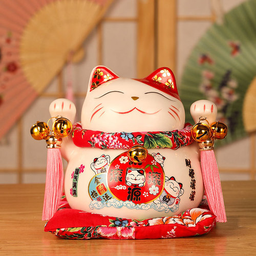 Lucky Cat Large Ornament Piggy Bank Store Opening Ornaments Creative Gifts Home Accessories Ceramic Craft Gifts