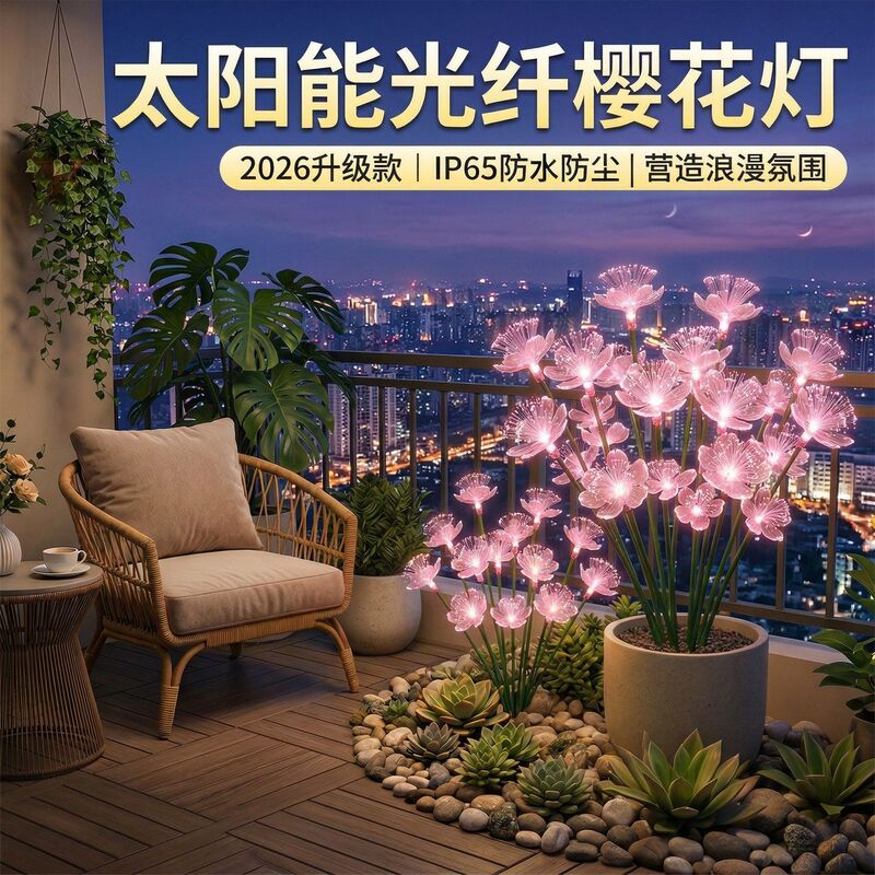 2026 New Solar-Powered Cherry Blossom Light Outdoor Waterproof Park Courtyard Ground Stake Light Intelligent Light-Sensing Atmosphere Decorative Light 2026 New Solar-Powered Cherry Blossom Light Outdoor Waterproof Park Courtyard Ground Stake Light Intelligent Light-Sensing Atmosphere Decorative Light