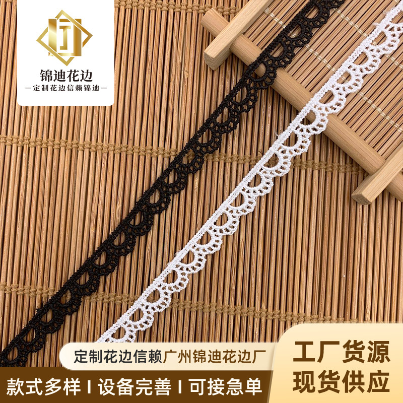 Hot New Product Polyester Thread Cut Out Dog Tooth Lace Accessories Embroider Lolita Single-Sided Clothing Accessories Factory Direct Sale Hot New Product Polyester Thread Cut Out Dog Tooth Lace Accessories Embroider Lolita Single-Sided Clothing Accessories Factory Direct Sale