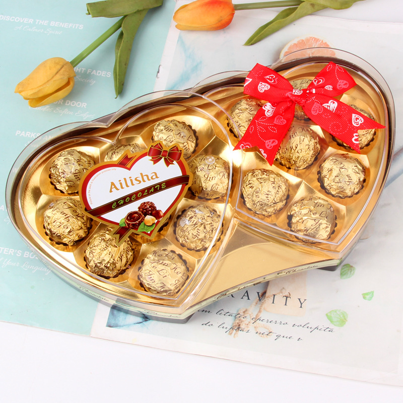 16 pieces of Elisa Almond Chocolate Heart-shaped Candy Gift Box Valentine's Day Gift Leisure Snack Wholesale