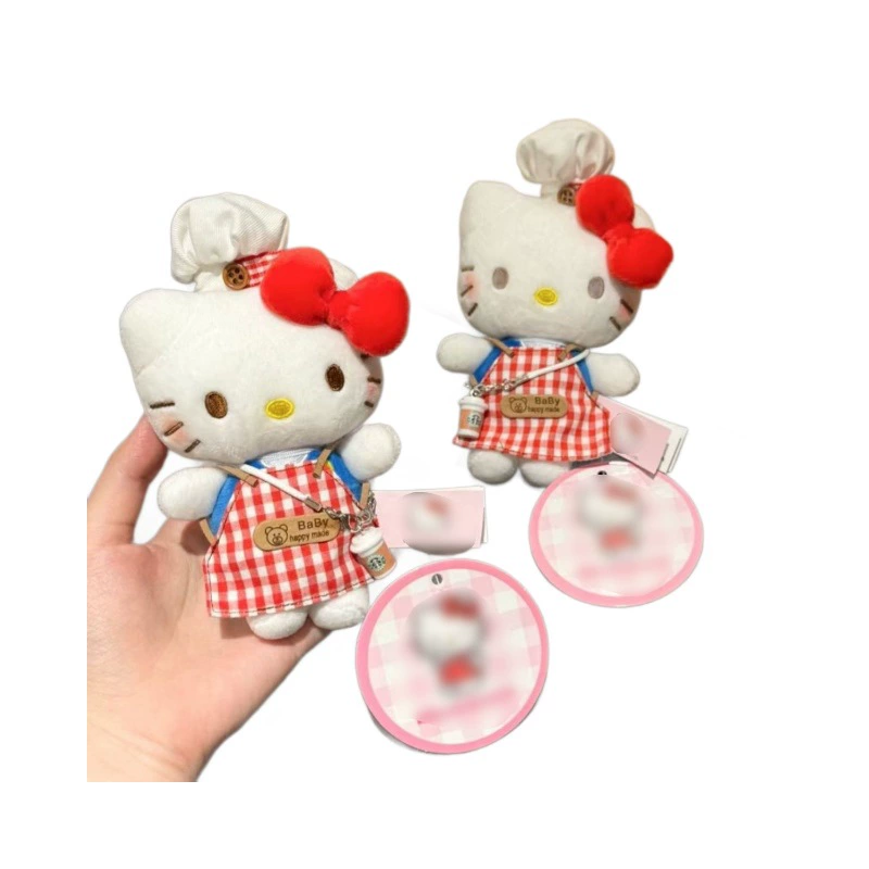 Брелок-плюш (Hello Kitty) 12 см, милая куколка с сердечным карабином и очками