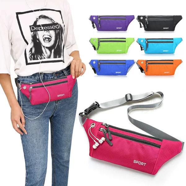 Outdoor Sports Waist Bag Men's and Women's Three-Layer Lightweight Mini Waist Bag Casual Chest Bag Crossbody Bag Wholesale Belt Mobile Phone
