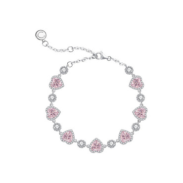 18g Weight White Gold Plated Plating Material Zircon Inlay Material Bracelets Classification 1 Piece Quantity Street Occasion 925 Sterling Silver Material Heart Shape Pattern Women's Gender Plating, Inlay Design Sweet Style 925 Sterling Silver Bracelets Sweet