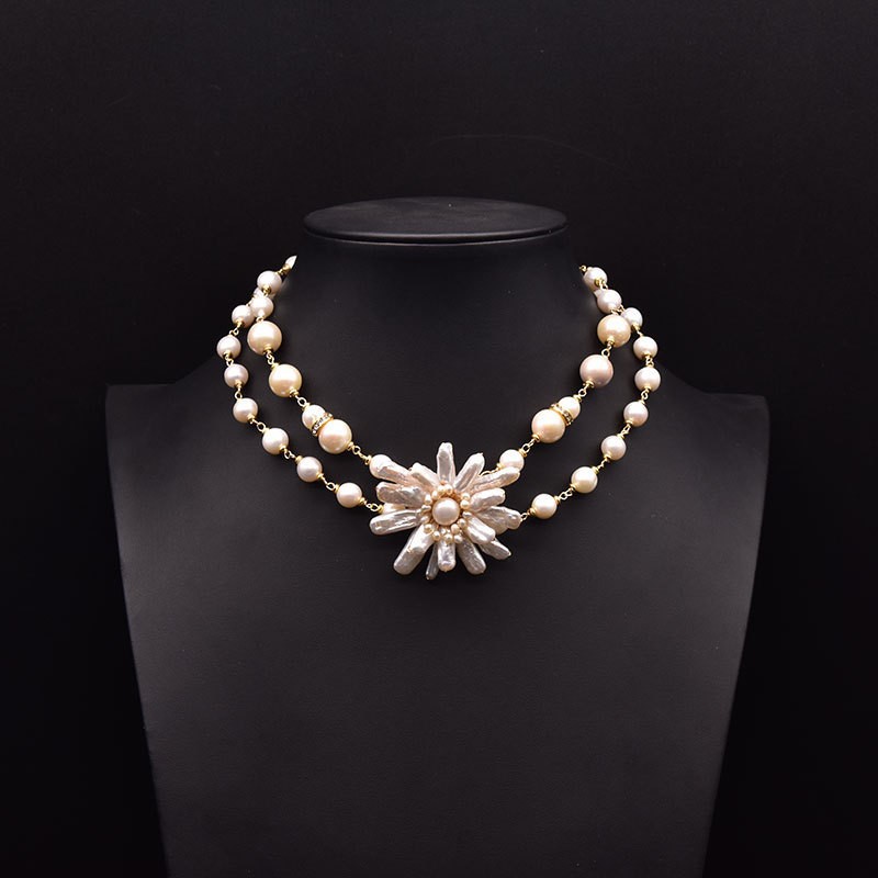 Barroco natural collar de perlas de agua dulce exquisita moda versátil cadena de clavícula para niñas accesorios accesorios accesorios al por mayor