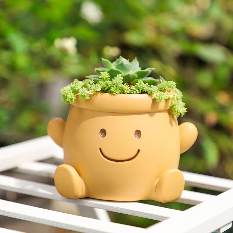 Chậu Cây Resin Bộ chậu cây mọng nước thú cưng hoạt hình resin, chậu mini trang trí ban công và sân vườn (RG-192)