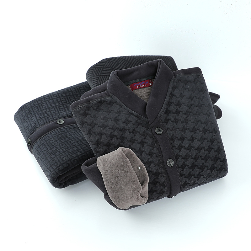 2024 중장년층 고급 겨울 상의와 이너용 가디건, 아빠를 위한 벨벳과 도톰한 보온 면 코트, 중국 올 매치 트렌드