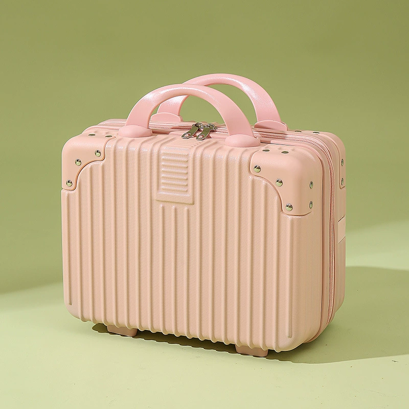 Mini Makeup Suitcase, 14-inch Portable Storage Box, Hard-shell Organizer with Password Lock
