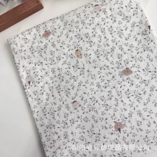 40支全棉数码印  简约碎花萌萌小动物  童装女装diy手工面料