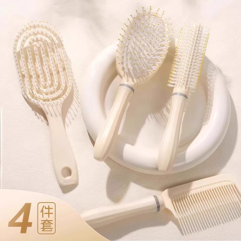 滑らかでふわふわのコーム、ヘアスタイリング用の女性用リブコーム、ウェット＆ドライ両用、大きなカーブマッサージコーム、エアバッグエアクッションコーム|undefined