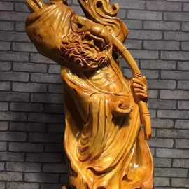 台湾达摩木雕 崖柏根雕观音菩萨佛像 雕刻木质品 台湾根雕