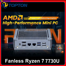 无风扇AMD迷你PC Ryzen 7 7730U 8核16线程游戏电脑Windows 11 2