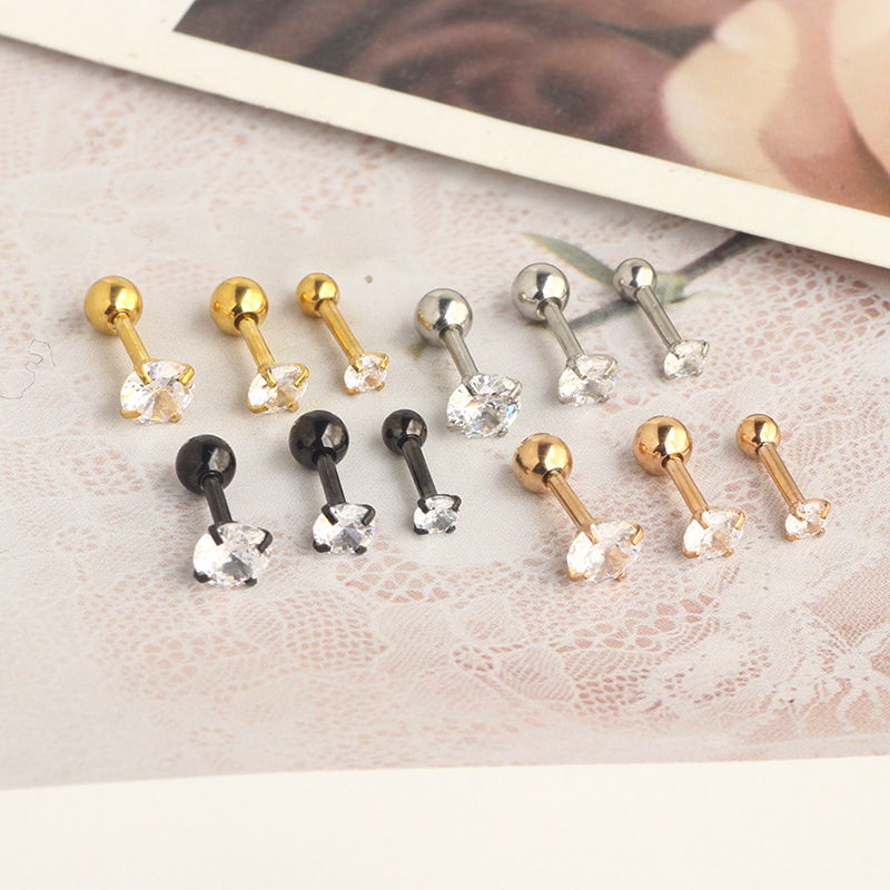 Pointed titanium steel lip stud product view