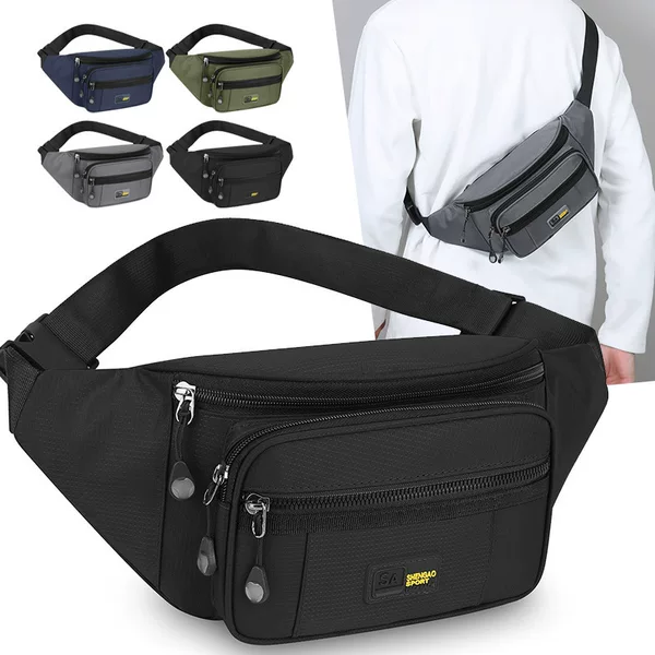 2026 new minimalist waist bag for men, multi-layered, lightweight chest bag, casual crossbody bag, versatile and fashionable phone bag, shoulder bag