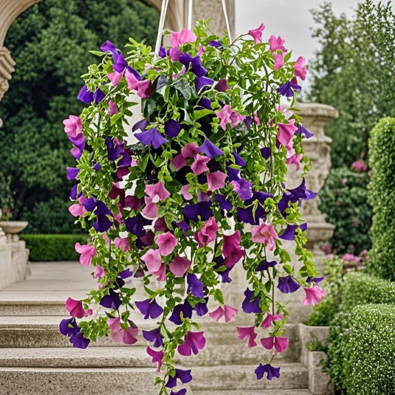 Flores artificiales, juego de 45 piezas de eucalipto y gloria de la mañana para decoración de bodas, decoración de pared, decoración interior y exterior de hoteles, ramo de flores artificiales. image 4