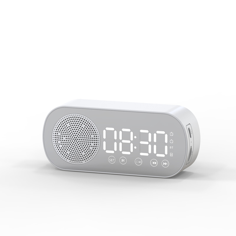 新型クロスボーダー鏡面時計目覚まし時計カードbluetoothスピーカー自慢照明重低音fm携帯プレゼント音響|undefined