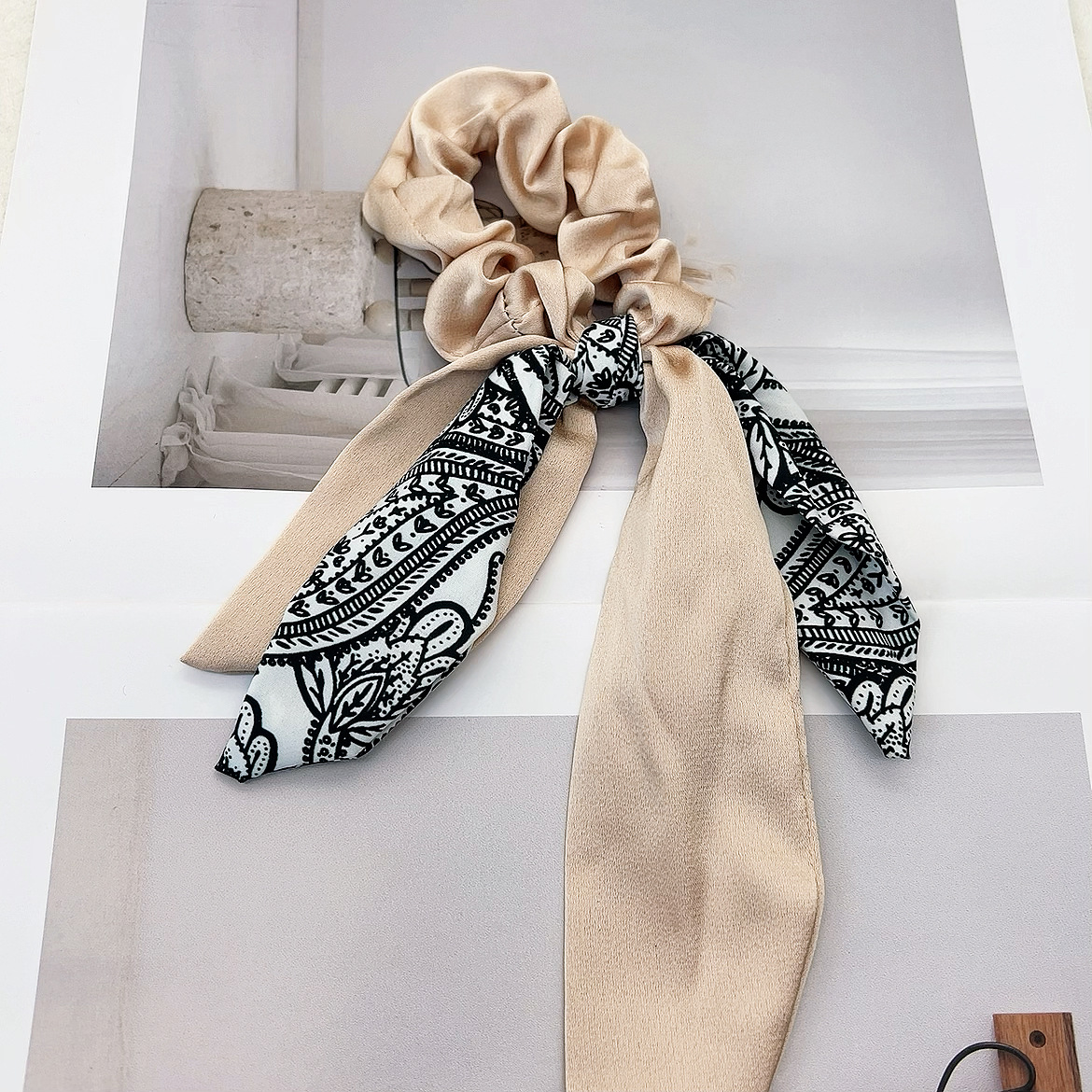Elastico per capelli con fiocco stampato in stile coreano, fascia elegante e sofisticata per capelli da donna, elastico di alta qualità_voghion.com