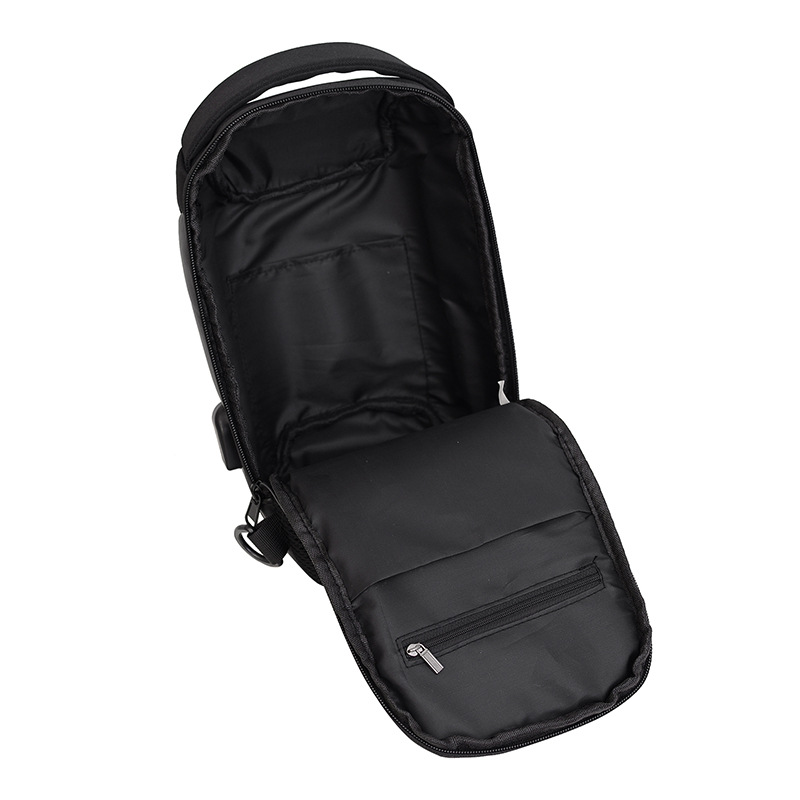 Bloqueo de contraseña antirrobo bolso de mensajero de tela Oxford para hombres bolso de pecho recargable USB bolso bandolera deportivo bolso cruzado para hombres