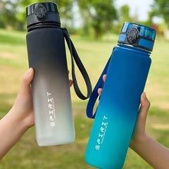 大容量運動フロストグラデーションコップ男女学生高颜値プラスチック水筒屋外フィットネス専用コップ
