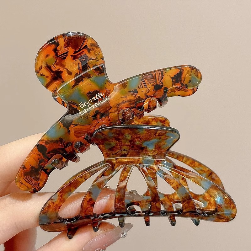 Gran clip de agarre de ácido acético retrógrado francés, clip de pescado, clip de cabello sofisticado, clip de cabello de alta calidad, pinza de cabello para el cabello.