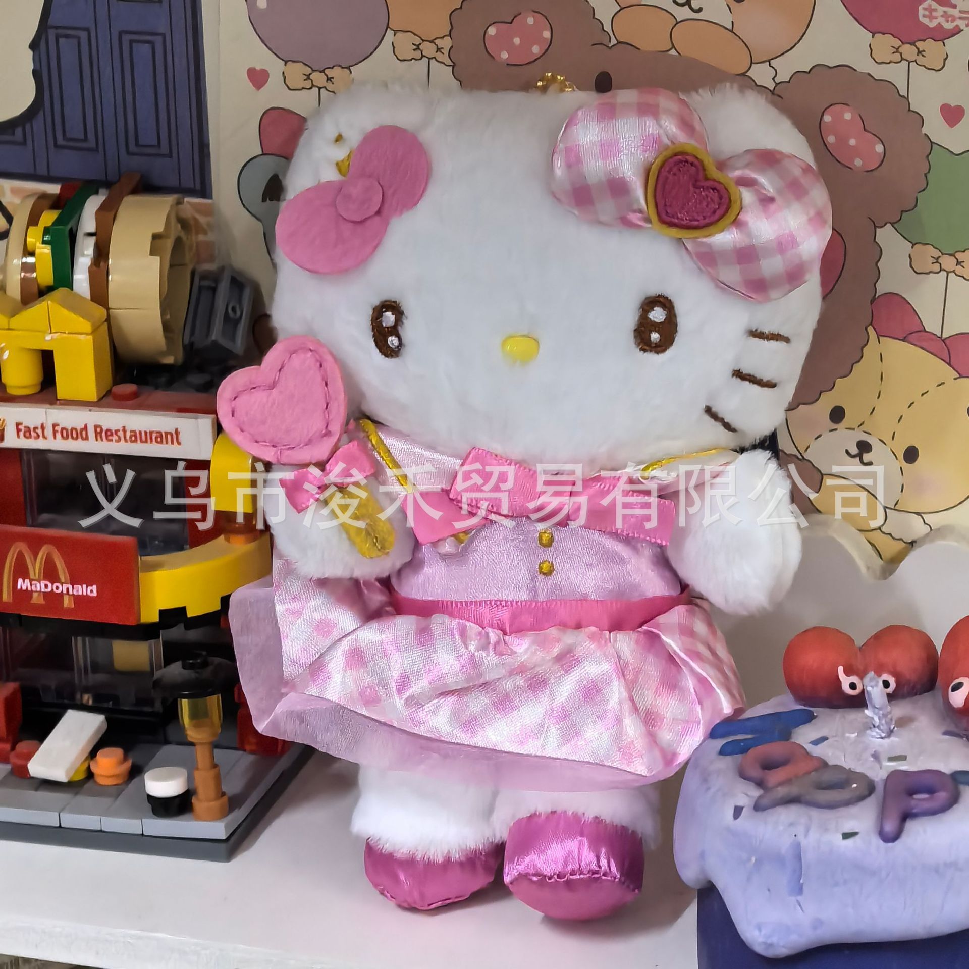 Amor hellokitty muñeca colgante llavero colgante bolsas de regalo bolsas de peluche lindo muñeca colgante lindo