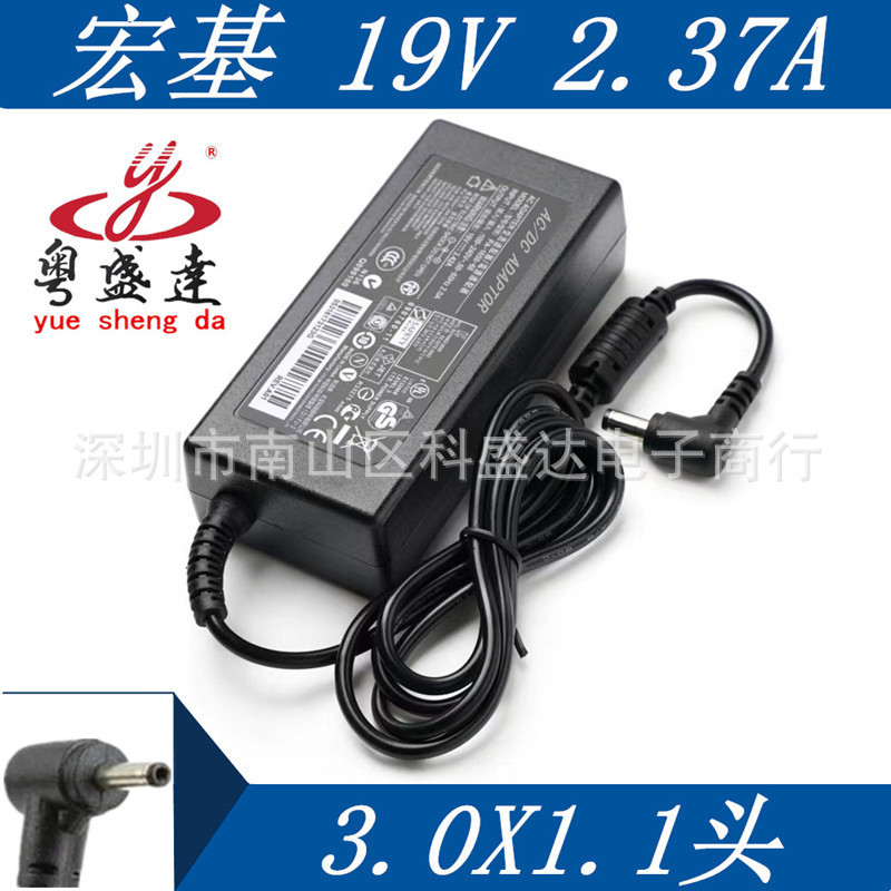 SuitAble for Acer 19V2.37A LAptop ChArger 45W PoWer AdApter SmAll Port 3.0*1.1