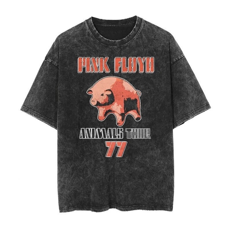 2026 Vintage T-Shirt Retro Floyd Rare 2K Washed Unisex Washed Pink Top Vintage Y Style