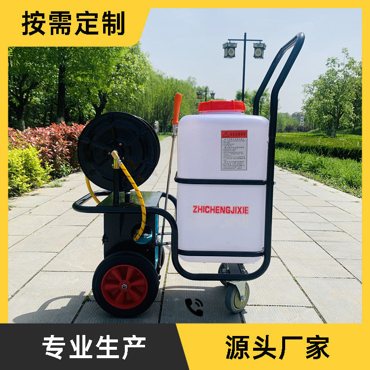 手推式电动喷雾器 60L高压农药喷洒机 养殖场充电式电瓶消毒车