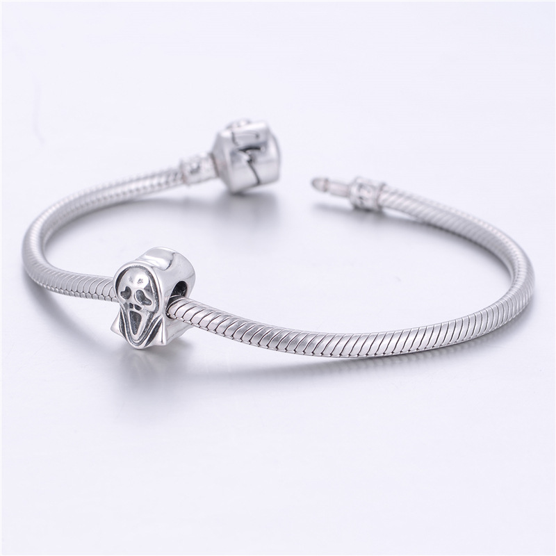 1 Piece Hip-hop Heart Shape Skull Sterling Silver Enamel Inlay Beads Jewelry Accessories display picture 21