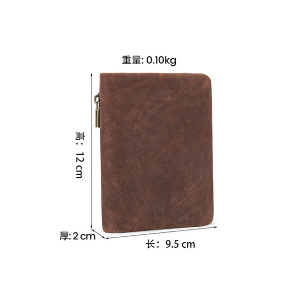 retro short leather wallet