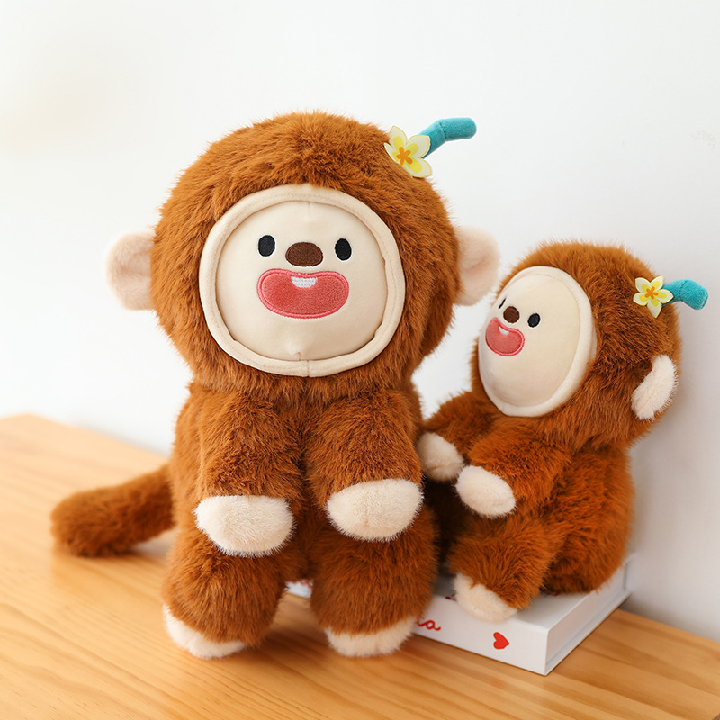 Soft and cute face-changing monkey plush toys children comforting…