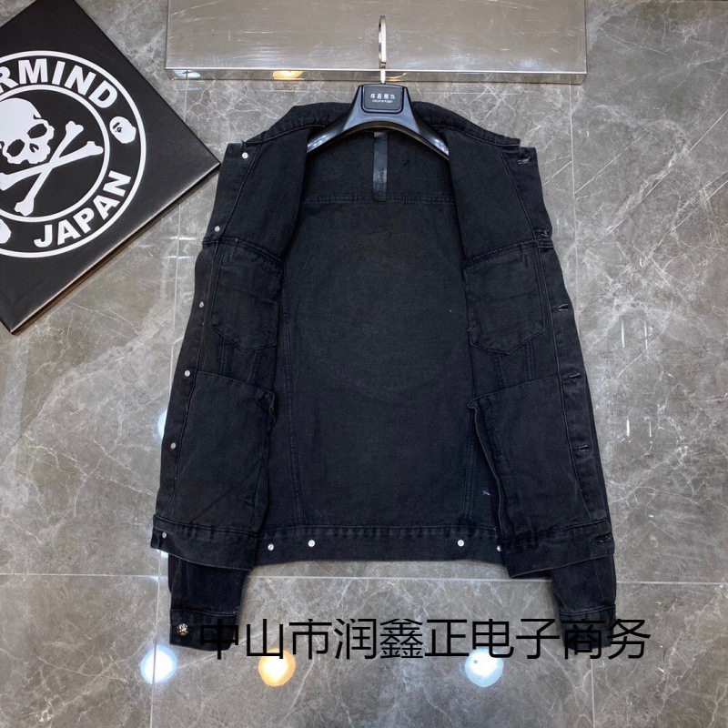 Correct Chrome Hearts21ss Autumn Dress Grand Attack Sanskrit Embroidered Leather Denim Jacket