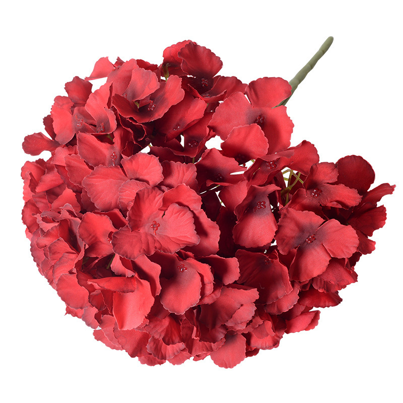 Hortensia artificial 5-cabeza paquete macaron Hortensia boda tiro diseño decoración del hogar flor falsa Flor de tela de seda