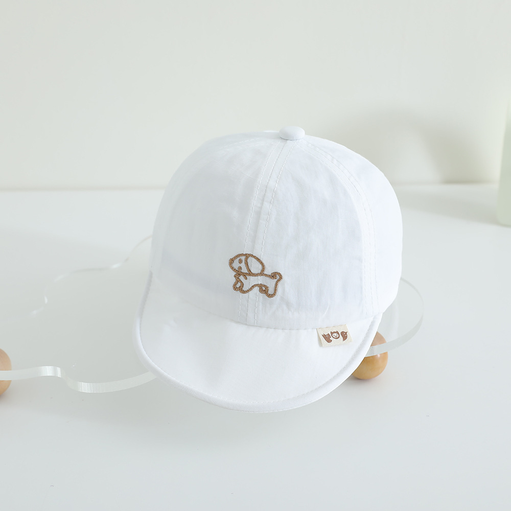 2025 sombrero para bebés primavera y otoño nuevo bordado de dibujos animados sombrero de brida suave sombrero para niños y niñas sombrero de boca de pato secado rápido