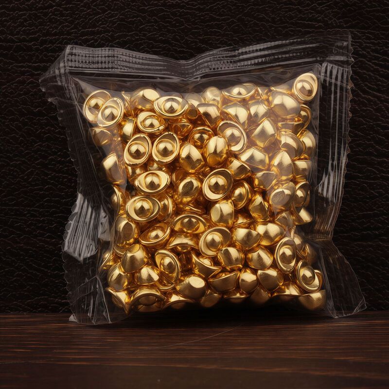 Bagged Packaging Plastic Ingot 1cm Small Ingot Gold Ingot Fortune Ingot Mini Ingot Photo Frame Wholesale