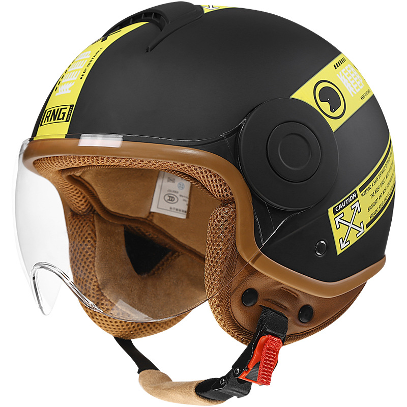 RNG nuevo estándar nacional 3C certificado motocicleta casco retro motocicleta casco 3/4 casco de los hombres y mujeres casco de coche eléctrico
