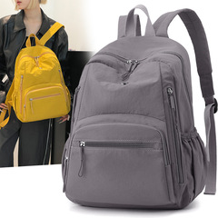 新しい超軽量防水パラシュートナイロン布女性の大容量パフバッグファッションニッチ女性のバックパック