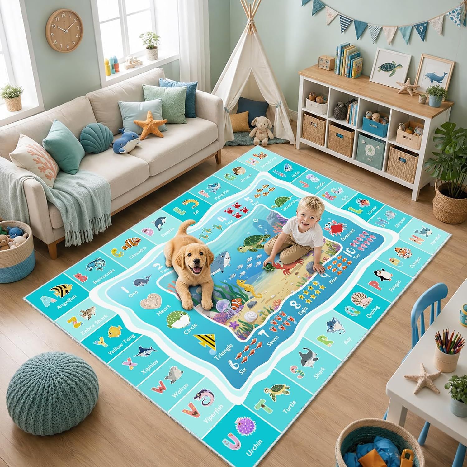 New cross-border living room family game carpet, suitable for kindergartens and activity centers, dirt-resistant and easy to maintain, wholesale foot mats