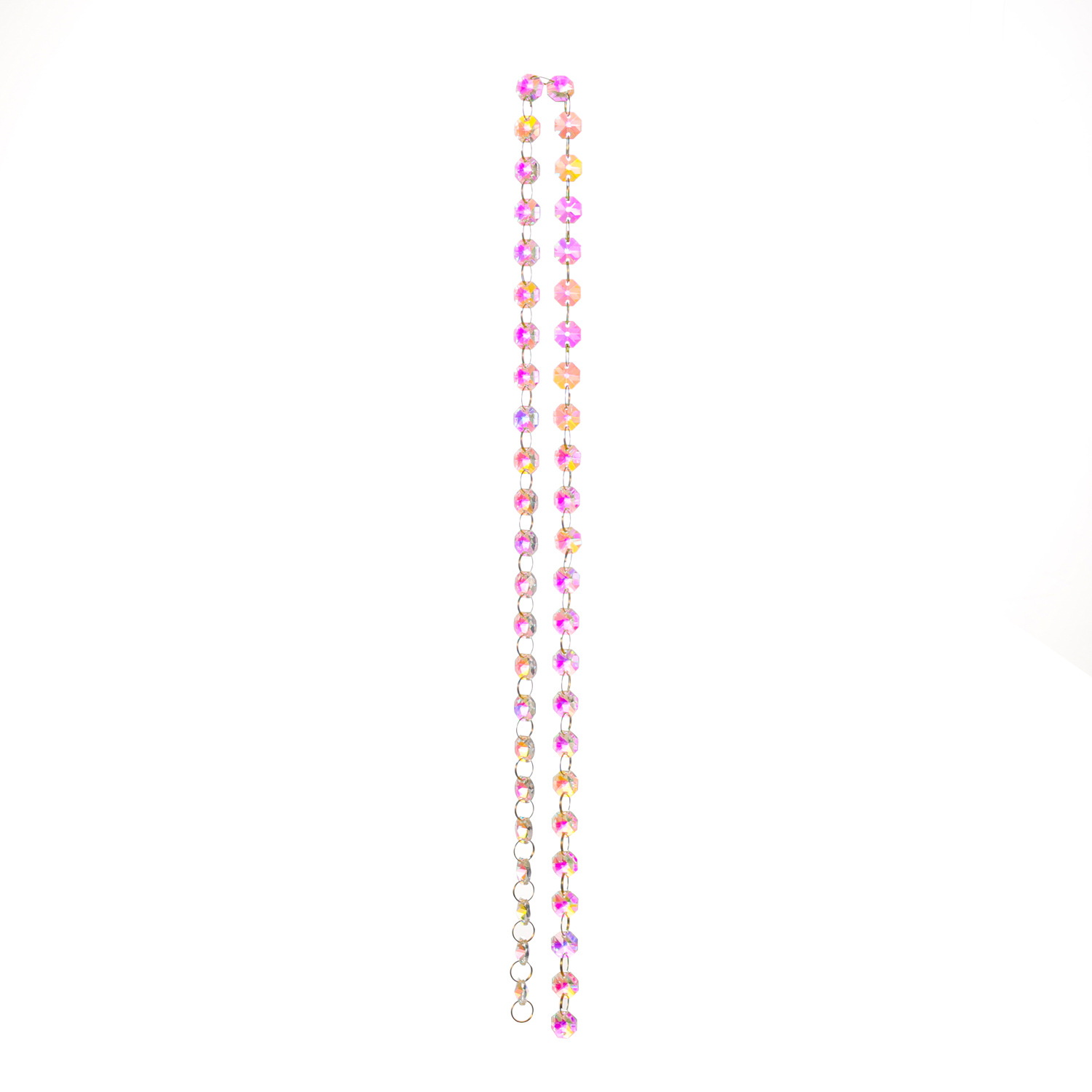 Suministro directo de fábrica suministros de la boda decoración de la habitación de la boda DIY Cortina de cristal Aurora AB color octogonal cortina de cuentas