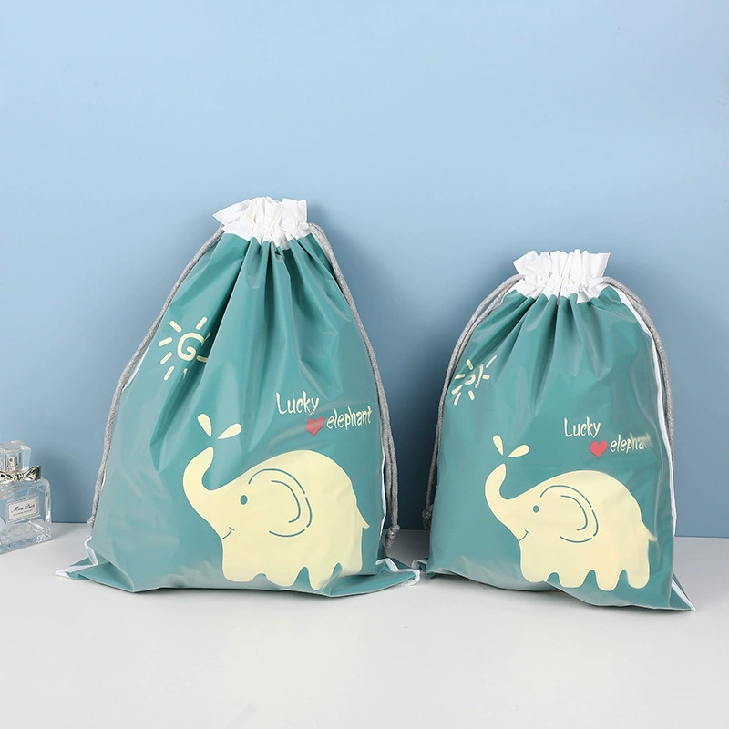 Новый набор из четырех двухслойных сумок для хранения одежды: сумка для детской одежды, дорожная сумка для обуви, сумка для хранения полотенец и носков на шнурке.