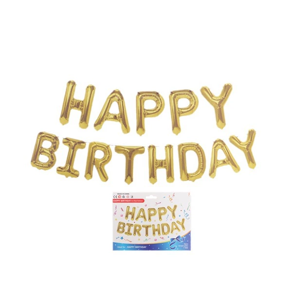 Golden happy birthday (with paper card)
