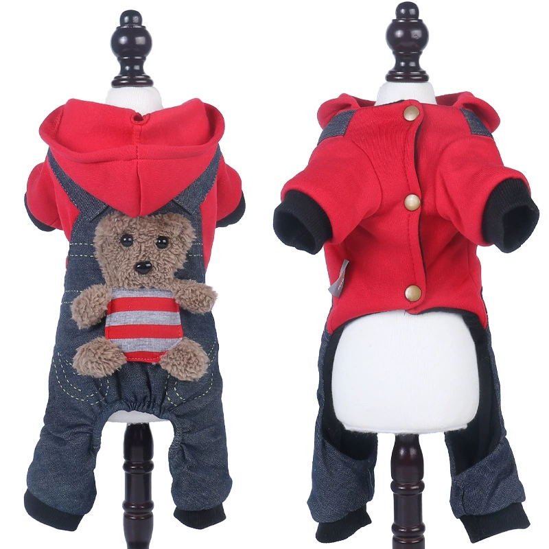 Тедди одежда осенняя и зимняя четвероногая одежда утолщение собачьей собаки