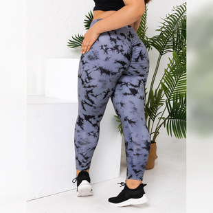 Plus Size Yoga Pants for Women, Elastic Hip Lifting Printed Leggings, Slimming Plus Size Plus Size High Waist Women's Pants