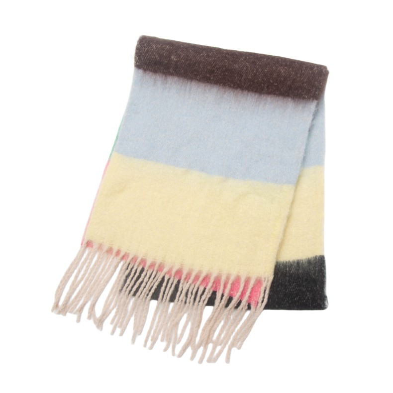 770g Weight Scarf Classification Daily Occasion Polyester Material Stripe Pattern Autumn&Winter Season Women's Gender Tassel Design Casual, Simple Style Style Women's Casual Simple Style Stripe Polyester Tassel Scarf 25