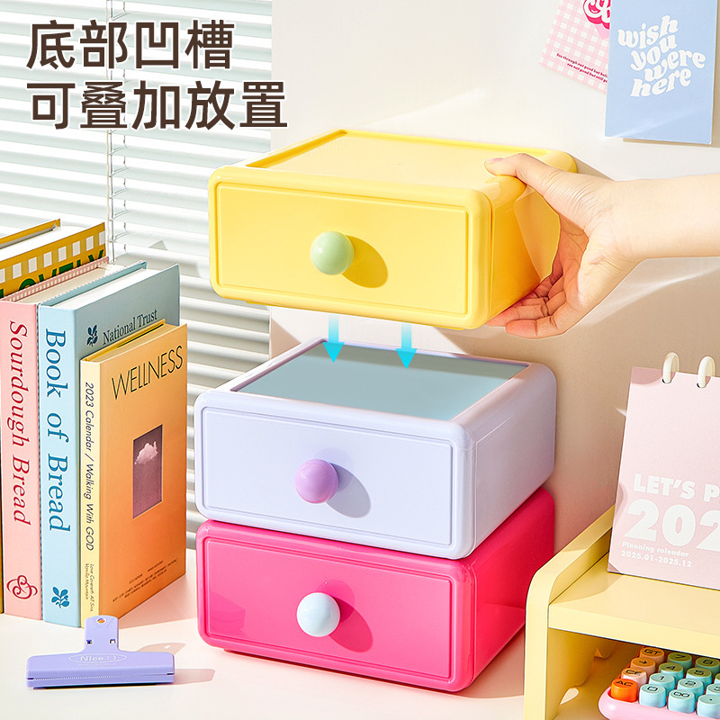 ドーパミンデスクトップ整理と学用品文具収納ボックスは、引き出し式収納ボックスと積み重ねることができます|undefined