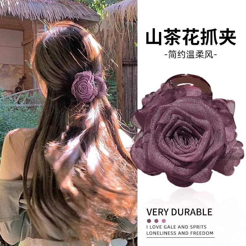 2025 New Rose Double-sided Flower Clip Women's New Chinese Style Back of Head Hair Clip small size Shark Clip Headwear 2025 New Rose Double-sided Flower Clip Women's New Chinese Style Back of Head Hair Clip small size Shark Clip Headwear