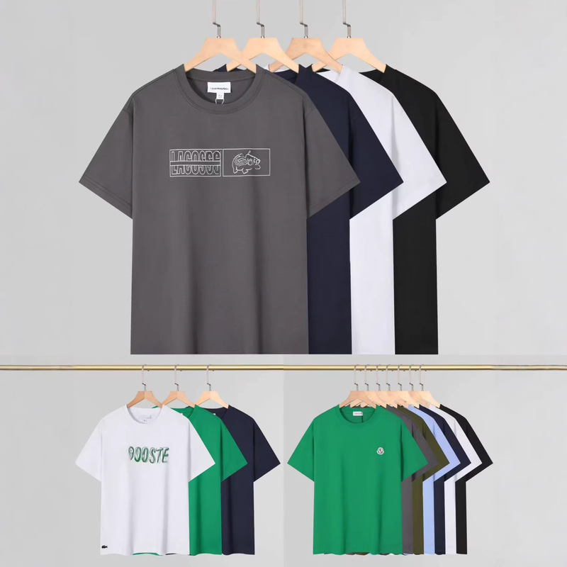 Cross-Border Foreign Trade European Size Loose Men's Round Neck Short-Sleeve T-Shirt, Trendy Brand Print, Casual and Stylish Cotton T-Shirt