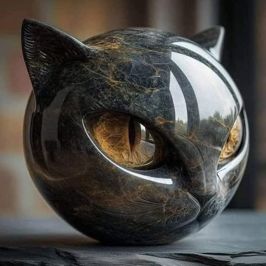 跨境新款Luxury black cat figurine奢华黑猫摆件树脂猫石|undefined