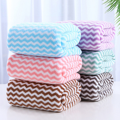 Water ripples Coral towel Bath towel soft Pressure thickening customized gift Beach towel household Bath towel